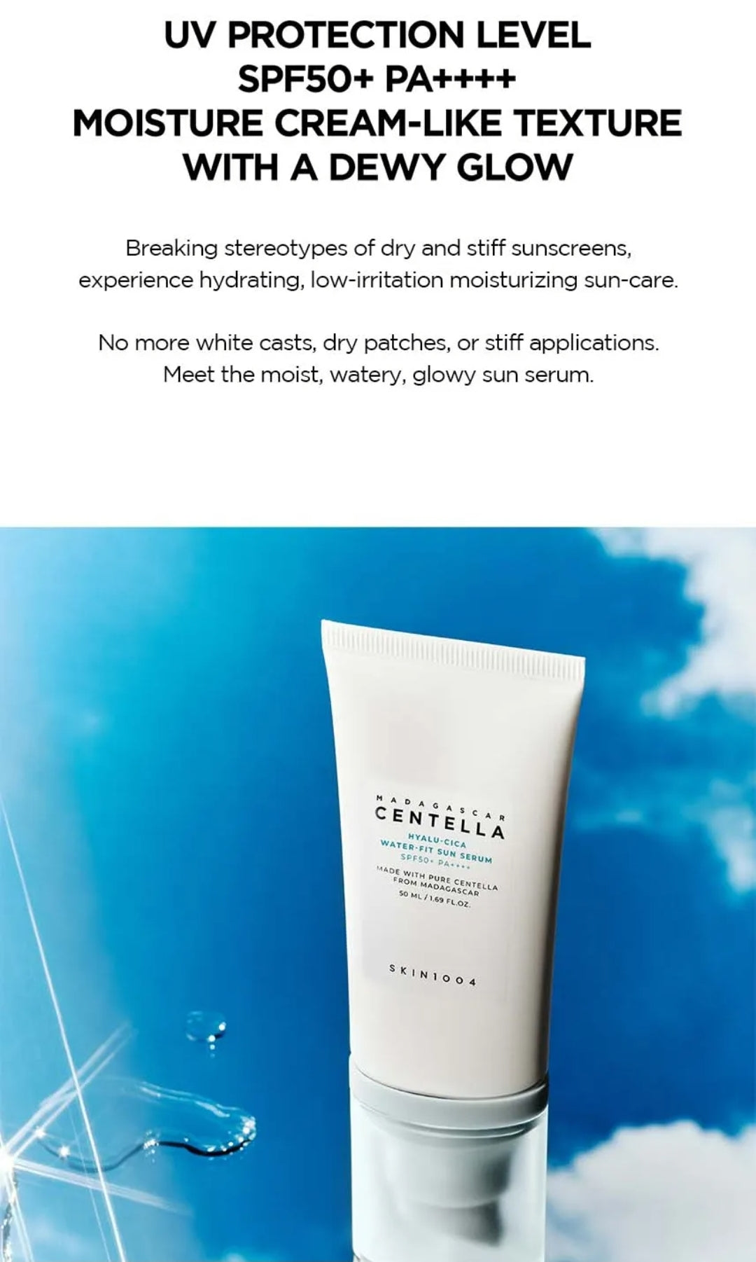 SKIN 1004 - Madagascar Centella Hyalu-Cica Water-Fit Sun Serum 50ml