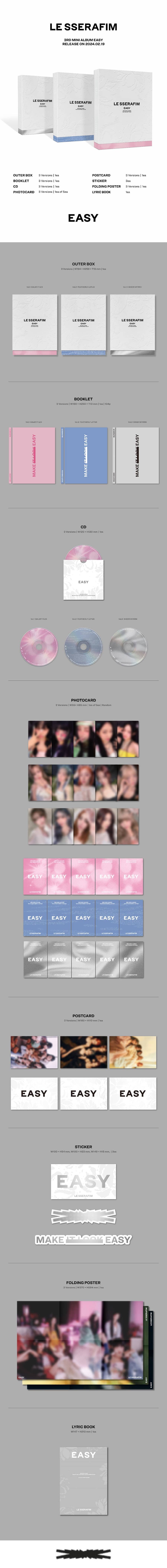 LE SSERAFIM – 3rd Mini Album [EASY] - Random